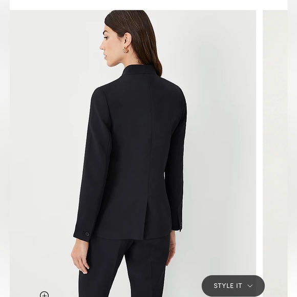 Black Ann Taylor Collarless Crepe Suit - Picture 9 of 9